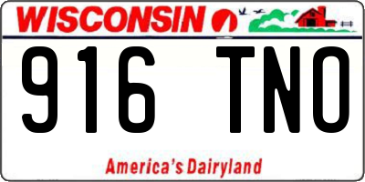 WI license plate 916TNO