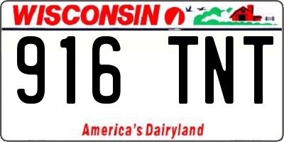 WI license plate 916TNT