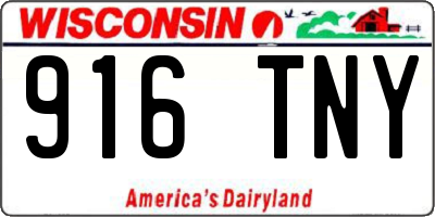 WI license plate 916TNY