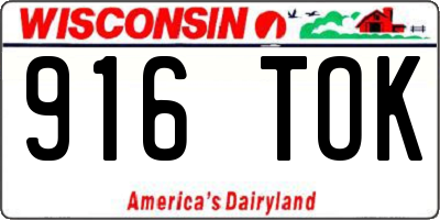 WI license plate 916TOK