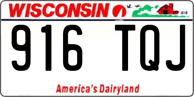 WI license plate 916TQJ