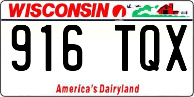 WI license plate 916TQX