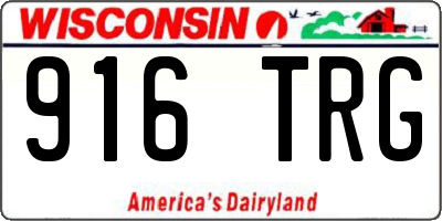 WI license plate 916TRG