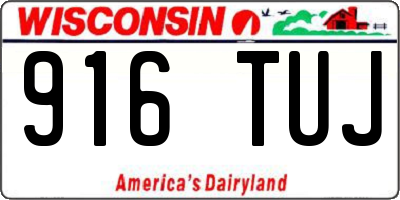 WI license plate 916TUJ