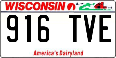 WI license plate 916TVE