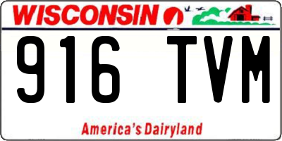 WI license plate 916TVM