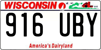 WI license plate 916UBY
