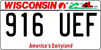 WI license plate 916UEF