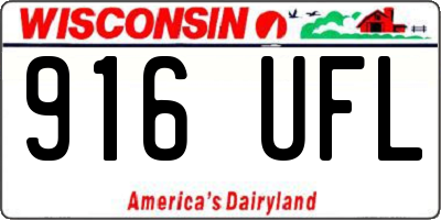 WI license plate 916UFL