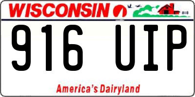 WI license plate 916UIP