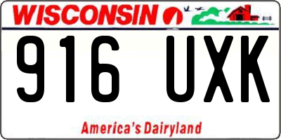 WI license plate 916UXK