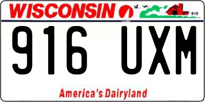 WI license plate 916UXM