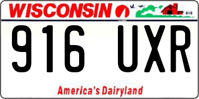 WI license plate 916UXR
