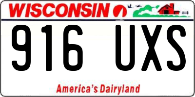 WI license plate 916UXS