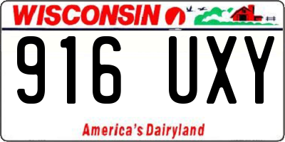 WI license plate 916UXY