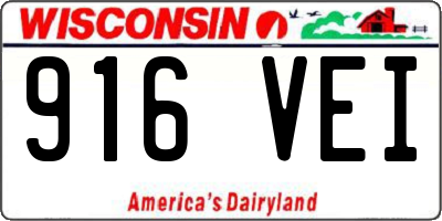 WI license plate 916VEI