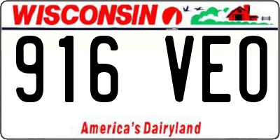 WI license plate 916VEO