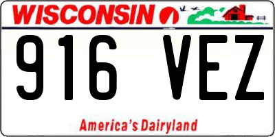 WI license plate 916VEZ