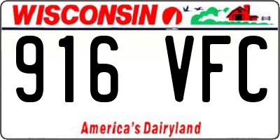 WI license plate 916VFC