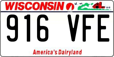 WI license plate 916VFE