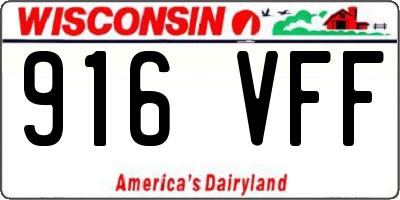 WI license plate 916VFF