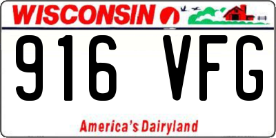 WI license plate 916VFG