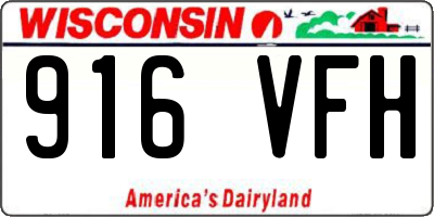 WI license plate 916VFH
