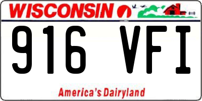 WI license plate 916VFI