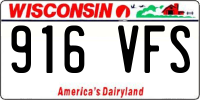 WI license plate 916VFS