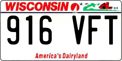 WI license plate 916VFT