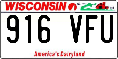 WI license plate 916VFU