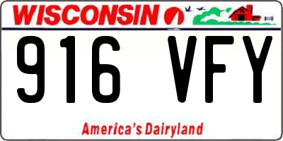 WI license plate 916VFY