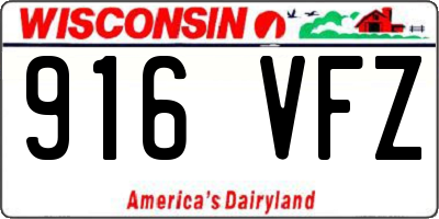 WI license plate 916VFZ