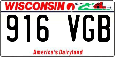 WI license plate 916VGB