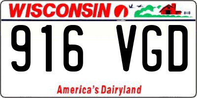 WI license plate 916VGD