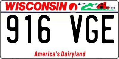 WI license plate 916VGE