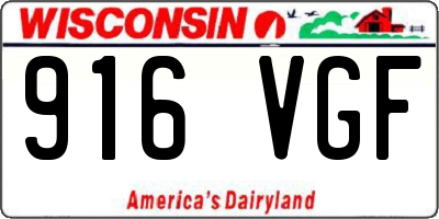 WI license plate 916VGF