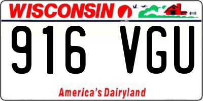 WI license plate 916VGU