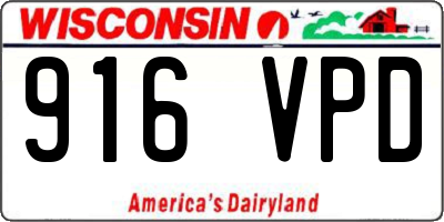 WI license plate 916VPD