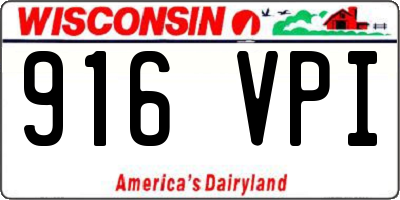 WI license plate 916VPI