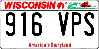 WI license plate 916VPS
