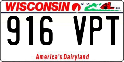 WI license plate 916VPT