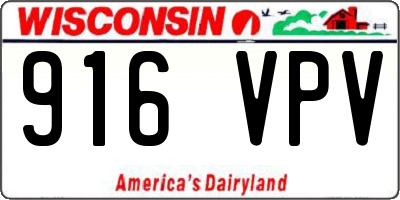 WI license plate 916VPV