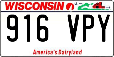 WI license plate 916VPY