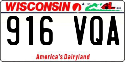 WI license plate 916VQA