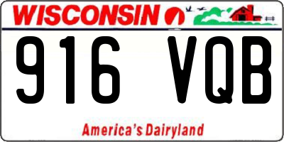 WI license plate 916VQB