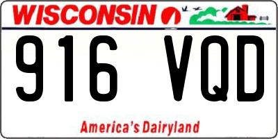 WI license plate 916VQD