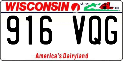 WI license plate 916VQG