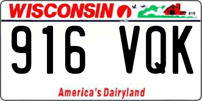 WI license plate 916VQK