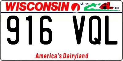 WI license plate 916VQL